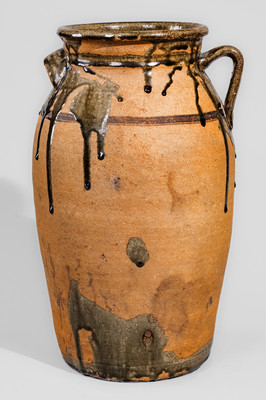 Alkaline-Glazed Stoneware Churn, attrib. Cheever Meaders, Cleveland, GA