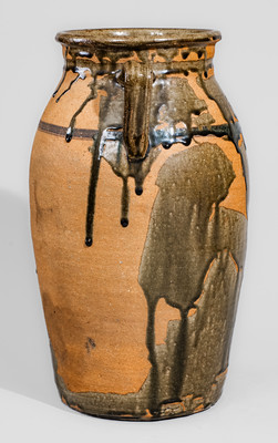 Alkaline-Glazed Stoneware Churn, attrib. Cheever Meaders, Cleveland, GA