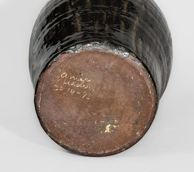 "Lanier Meaders / 3-14-75," Five-Gallon Alkaline-Glazed Stoneware Jar