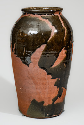 Large-Sized Alkaline-Glazed Stoneware Vase, probably Cheever Meaders, Cleveland, GA