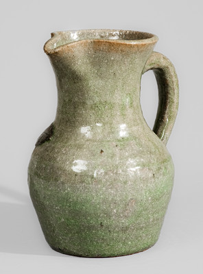 Scarce "AM" (Arie Meaders, Cleveland, GA) Stoneware Pitcher w/ Applied Floral Decoration