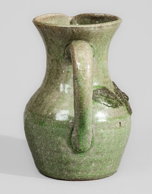 Scarce "AM" (Arie Meaders, Cleveland, GA) Stoneware Pitcher w/ Applied Floral Decoration