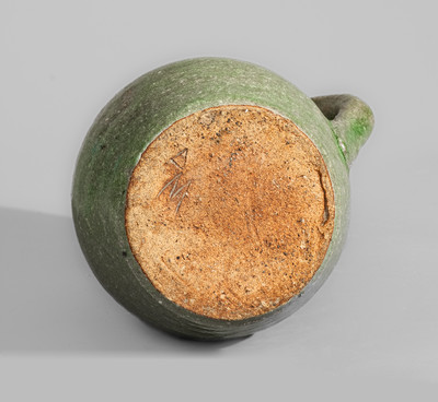 Scarce "AM" (Arie Meaders, Cleveland, GA) Stoneware Pitcher w/ Applied Floral Decoration