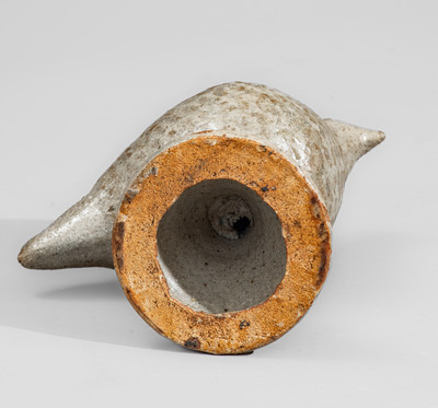 Scarce Alkaline-Glazed Stoneware Figure of a Quail, attrib. Arie Meaders, Cleveland, GA