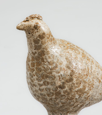Scarce Alkaline-Glazed Stoneware Figure of a Quail, attrib. Arie Meaders, Cleveland, GA