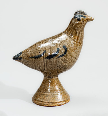 Scarce "AM" (Arie Meaders, Cleveland, GA) Stoneware Figure of a Quail
