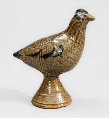 Scarce "AM" (Arie Meaders, Cleveland, GA) Stoneware Figure of a Quail