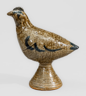 Scarce "AM" (Arie Meaders, Cleveland, GA) Stoneware Figure of a Quail