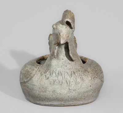 Alkaline-Glazed Stoneware Rooster Bowl attrib. Arie Meaders, c1956-59