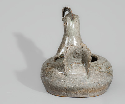 Alkaline-Glazed Stoneware Rooster Bowl attrib. Arie Meaders, c1956-59