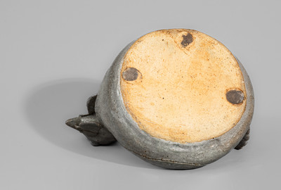 Alkaline-Glazed Stoneware Rooster Bowl attrib. Arie Meaders, c1956-59