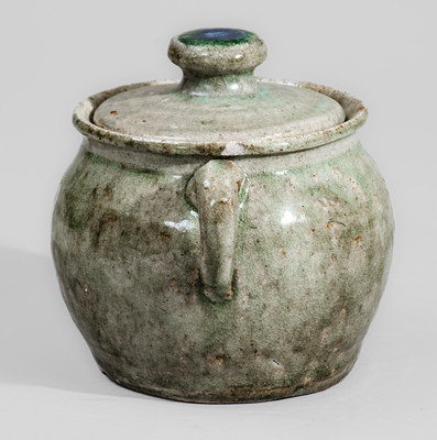 Alkaline-Glazed Stoneware Sugar Bowl attrib. Arie or Cheever Meaders, Cleveland, GA