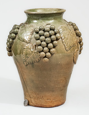 Exceptional Alkaline-Glazed Stoneware Grapes Vase attrib. Lanier Meaders, c1975