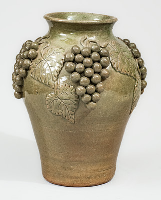 Exceptional Alkaline-Glazed Stoneware Grapes Vase attrib. Lanier Meaders, c1975