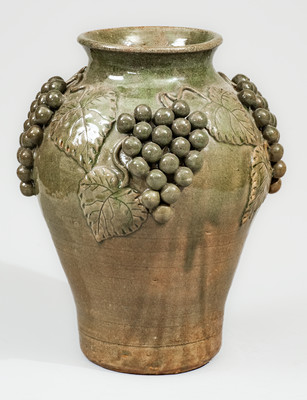 Exceptional Alkaline-Glazed Stoneware Grapes Vase attrib. Lanier Meaders, c1975