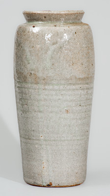 Rare "Lanier Meaders," Cleveland, GA Stoneware Vase w/ Three-Color-Slip Hummingbird Decoration, c1960s