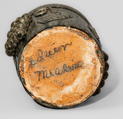 "Edwin Meaders" (Cleveland, GA) Stoneware Lidded Jar w/ Grapes Motif, 1960s-70s