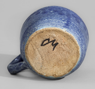 Blue-Glazed "CM" (Cheever Meaders) Stoneware Mug, circa 1960s