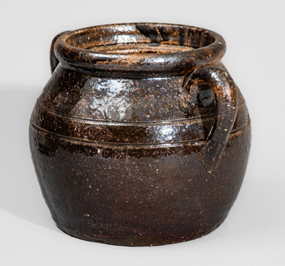 Alkaline-Glazed "Lm" (Lanier Meaders, circa 1960s) Alkaline-Glazed Stoneware Bean Pot