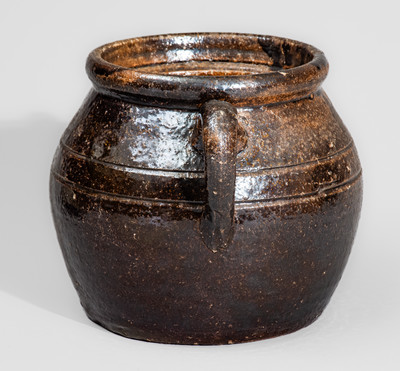 Alkaline-Glazed "Lm" (Lanier Meaders, circa 1960s) Alkaline-Glazed Stoneware Bean Pot