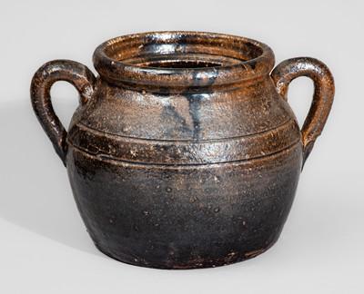 Alkaline-Glazed "Lm" (Lanier Meaders, circa 1960s) Alkaline-Glazed Stoneware Bean Pot