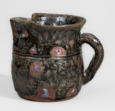 Scarce "Lanier Meaders / 10-10-95 / CLEVELAND, GA" Small-Sized Stoneware Pitcher