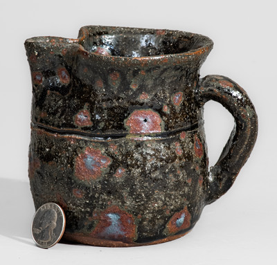 Scarce "Lanier Meaders / 10-10-95 / CLEVELAND, GA" Small-Sized Stoneware Pitcher