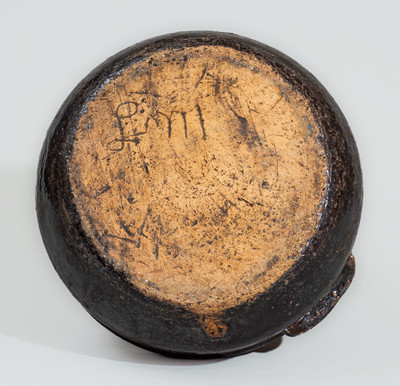 Early-Period "Lm" (Lanier Meaders, circa 1960s) Stoneware Bean Pot w/ Lid