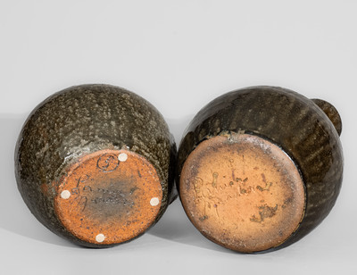 Two Alkaline-Glazed Stoneware Pitchers, Signed "Lanier Meaders," c1970s-80s