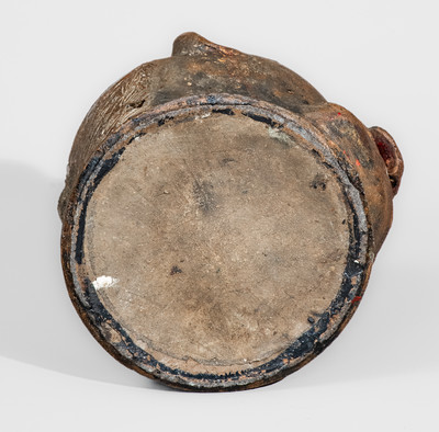 Very Rare Albany-Slip-Decorated Stoneware Face Jug, attrib. Charles P. Ferguson, Barrow County, Georgia