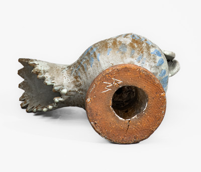 Rare AM (Arie Meaders) Stoneware Rooster w/ Blue Slip Decoration, circa 1956-69