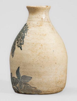 Extremely Rare MEADERS (Arie Meaders, Cleveland, GA, c1956-69) Stoneware Vase w/ Multi-Colored Palm Tree