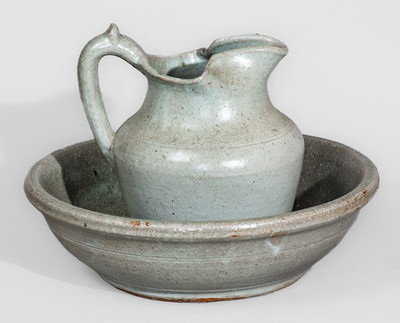 Rare "Lanier Meaders / 4-7-69" Early-Period Stoneware Pitcher and Bowl Set