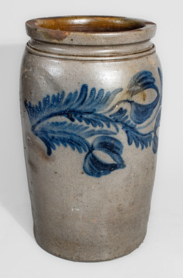 Very Rare BELL (Peter / Samuel / Solomon Bell, Winchester, VA) Stoneware Jar w/ Elaborate Cobalt Decoration