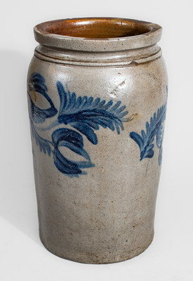 Very Rare BELL (Peter / Samuel / Solomon Bell, Winchester, VA) Stoneware Jar w/ Elaborate Cobalt Decoration