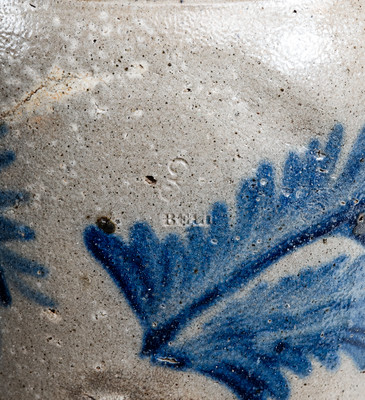 Very Rare BELL (Peter / Samuel / Solomon Bell, Winchester, VA) Stoneware Jar w/ Elaborate Cobalt Decoration
