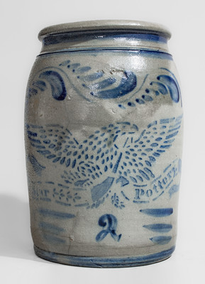 "Star Pottery" (Hamilton & Jones, Greensboro, Pennsylvania) Stoneware Eagle Jar