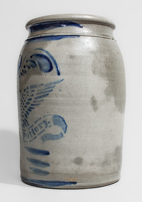 "Star Pottery" (Hamilton & Jones, Greensboro, Pennsylvania) Stoneware Eagle Jar