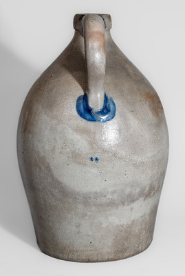 COWDEN & WILCOX / HARRISBURG Stoneware Jug w/ Cobalt Cherries Decoration