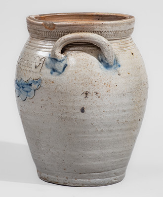 Rare and Fine LIBERTY FOREVER Stoneware Jar, Thomas Warne / Joshua Letts, South Amboy, NJ
