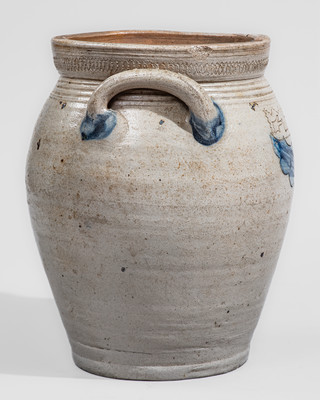 Rare and Fine LIBERTY FOREVER Stoneware Jar, Thomas Warne / Joshua Letts, South Amboy, NJ
