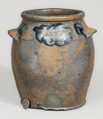 Very Rare J. MILLER / ALEX (James Miller, Alexandria, VA) Stoneware Jar, c1824-26