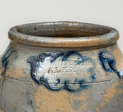 Very Rare J. MILLER / ALEX (James Miller, Alexandria, VA) Stoneware Jar, c1824-26