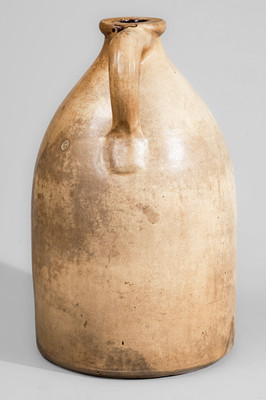 N CLARK, JR / ATHENS N Y Stoneware Jug w/ Cobalt Floral Decoration