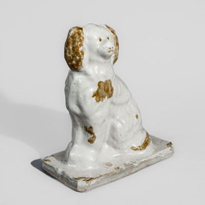 Slip-Decorated Midwestern Stoneware Spaniel Bank, fourth quarter 19th century