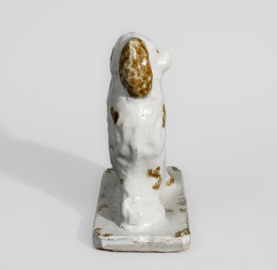 Slip-Decorated Midwestern Stoneware Spaniel Bank, fourth quarter 19th century