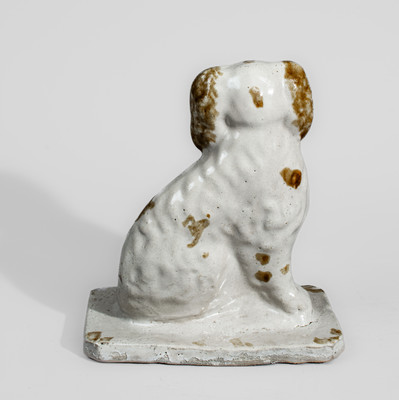 Slip-Decorated Midwestern Stoneware Spaniel Bank, fourth quarter 19th century