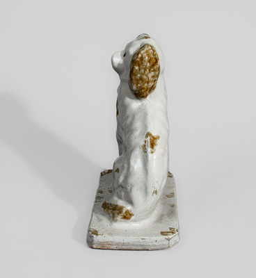 Slip-Decorated Midwestern Stoneware Spaniel Bank, fourth quarter 19th century