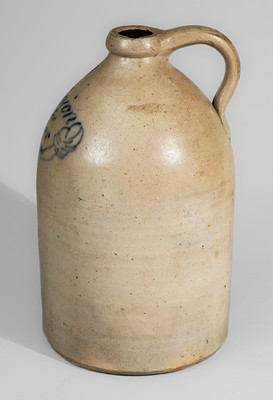 Rare "Union Forever" Stoneware Jug w/ Clasped Hand Decoration, Civil War Era, attrib. Manhattan