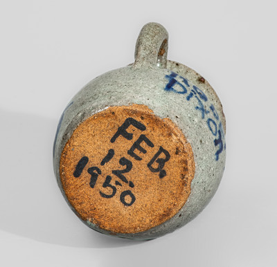 Rare Stoneware Presentation Pitcher Dated "FEB. 12 1950," attrib. Cheever Meaders